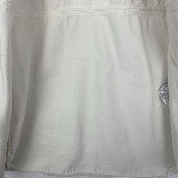 Zara Denim Shacket Shirt Womens Small White Ivory Oversized Pocket Button Up - Picture 7 of 16